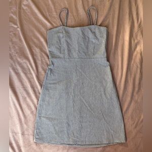 Brandy Melville Navy and White Pinstripe Karla Dress Small